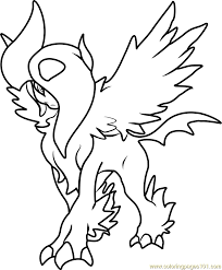 Absol archives how to draw step by step drawing tutorials. Mega Absol Pokemon Coloring Page For Kids Free Pokemon Printable Coloring Pages Online For Kids Coloringpages101 Com Coloring Pages For Kids