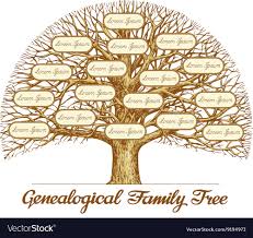 Vintage Genealogical Family Tree Hand Drawn
