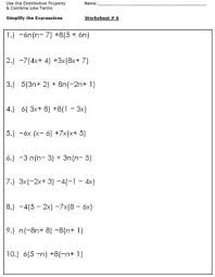 Algebra Worksheets For Simplifying The