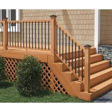 Precut stair stringers save time when installing a deck. 2 Step Pressure Treated Cedar Tone Pine Stair Stringer 215726 The Home Depot
