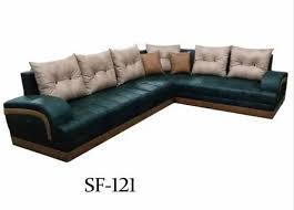 grey living room wooden l shape sofa