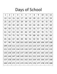 180 Days Of School Chart