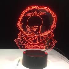 Pennywise Figure 3d Led Night Light For Office Room Decor