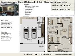 Garage Apartment Plan 2 Bed Study House