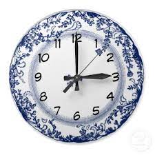 Pretty Vintage Blue Delft Plate Clock