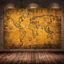 Vintage World Map Canvas Painting