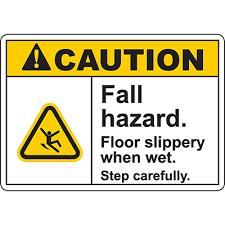 caution fall hazard floor slippery when