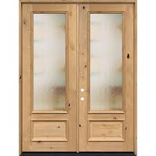 Lite Knotty Alder Wood Double Door Unit