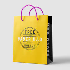 two standing paper bag mockups free