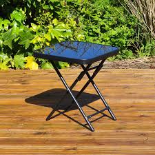 Black Folding Square Side Table Outdoor