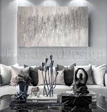 White Grey Wall Art Silver Glitter Art