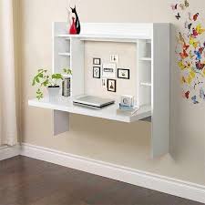 Wall Mounted Desk With Storage Shelves