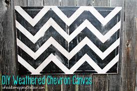 Diy Weathered Chevron Canvas With