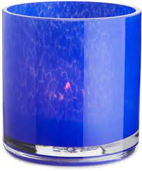 blue glass candle holders the