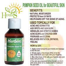 Pumpkin seed oil can work wonders for both inner and outer beauty, thanks to its rich vitamin a and e, omega 3 and 6 fatty acids, zinc, tryptophan, and a host of potent antioxidants. Herbins Pumpkin Seed Oil Cucurbita Pepo 100 Ml