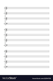 Blank Sheet Music Sheet For The Notation Vector Image