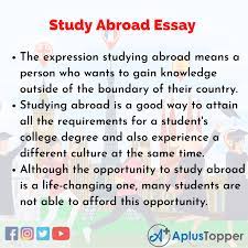 study abroad essay essay on study
