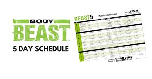 beast 5 body beast 5 day schedule