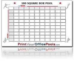 Zieglerworld Reusable Erasable 100 Box Block Squares Office Pool Poster Chart With A Marker For Super Bowl Football Baseball Or Other Events