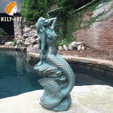 Charming Bronze Mermaid Statue Outdoor