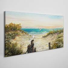 Coast Beach Sea Sky Canvas Wall Art