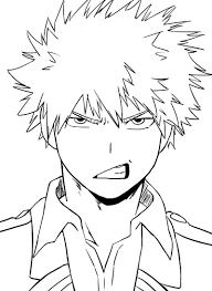Coloring page with educational implication is a real treasure for parents: Katsuki Bakugo Coloring Pages Coloring Home