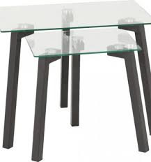 glass wood nest of tables sc
