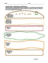 Math Problem Solving Sandwich Chart By Mlanglovesmath Tpt