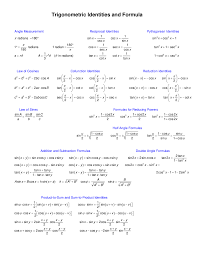 formula crib sheet math 144