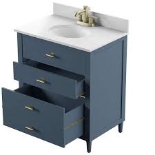 30 Single Bathroom Vanity With Drawers Franklin Blue
