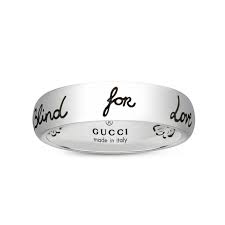 Gucci Sterling Silver Blind For Love Engraved Ring Size 7