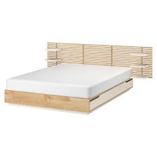 Lit 140 avec rangement cadre de lit 140 genial tete de lit. Mandal Structure Lit Avec Tete De Lit Bouleau Blanc 160x202 Cm Ikea