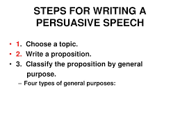 steps for writing a persuasive speech ppt 