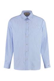 Gucci - Men's Striped Casual Shirt - Blue - Cotton - Shirts
