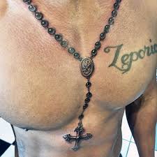 18 Rosary Tattoos Around Neck