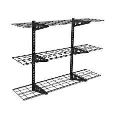 Fleximounts 12 In X 48 In 3 Tier Adjustable Steel Garage Wall Shelf In Black