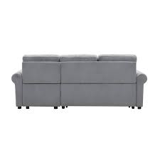 Gray Velvet Twin Size Sofa Bed