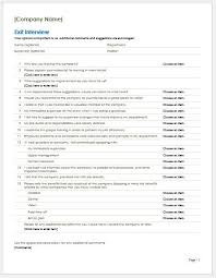Employee Exit Interview Form Template For Ms Word Word