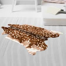 non slip faux deer rug faux floor mat