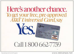advertising at t universal visa card