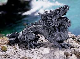 Benevolent Asian Dragon Statue By