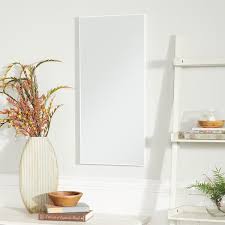 Rectangle Framed White Wall Mirror