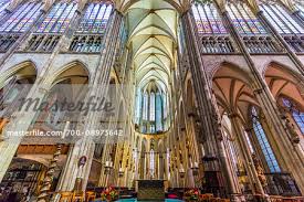 cologne cathedral showing the nave