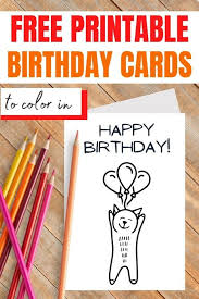 happy birthday coloring card free