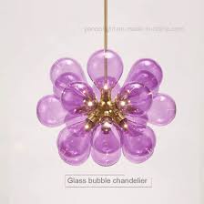 China Colorful Glass Pendant Lighting Purple Plating Glass Chandelier Lamp China Ball Pendant Lamp Mirror Pendant Light