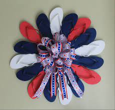 I just happened to have three pairs of my daughter's flip. Diy Flip Flop Fourth Patriotic Wreath The Wreath Depot