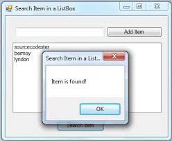 search item in a listbox in vb net