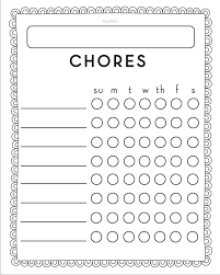 Free Printable Chore Chart Sincerely Sara D