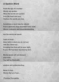 a spoken word poem by donna donzella