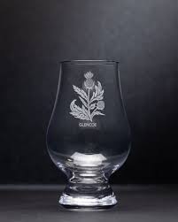 Glencoe Thistle Crystal Whisky Glass By